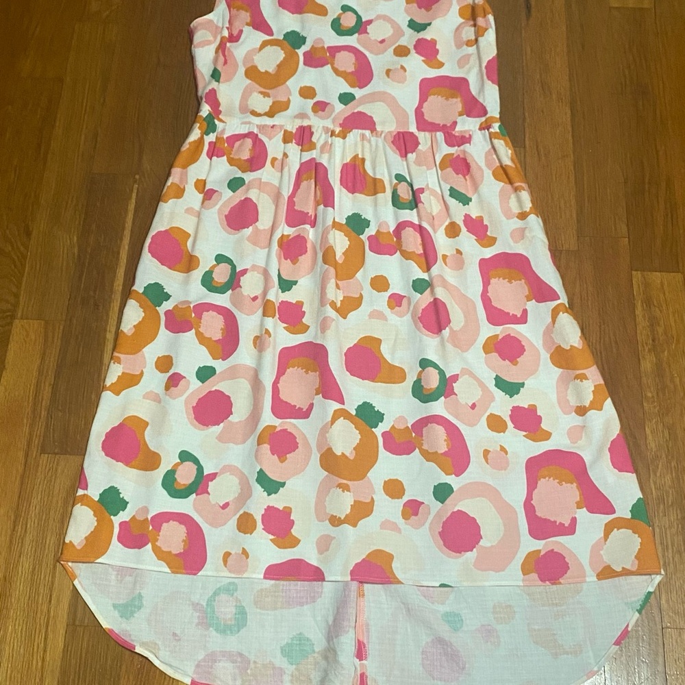 Stylish Pink and Orange High Low Dress